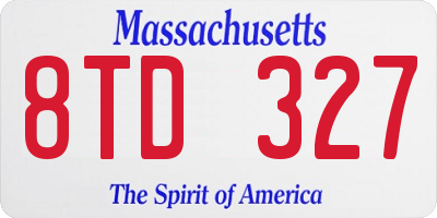 MA license plate 8TD327