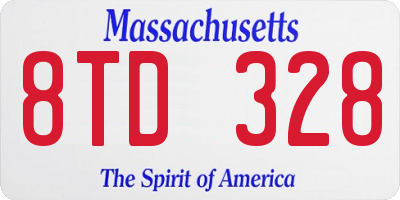 MA license plate 8TD328