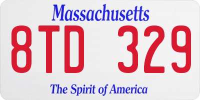 MA license plate 8TD329