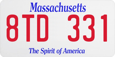 MA license plate 8TD331