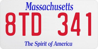 MA license plate 8TD341