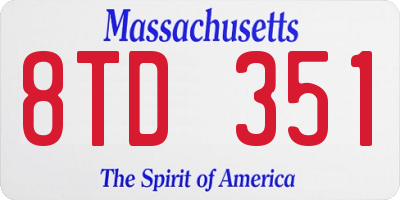 MA license plate 8TD351