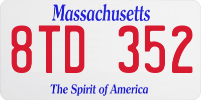 MA license plate 8TD352