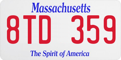 MA license plate 8TD359
