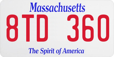 MA license plate 8TD360