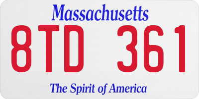 MA license plate 8TD361