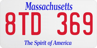 MA license plate 8TD369