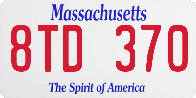 MA license plate 8TD370
