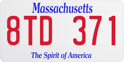 MA license plate 8TD371