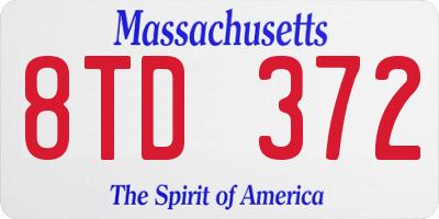 MA license plate 8TD372