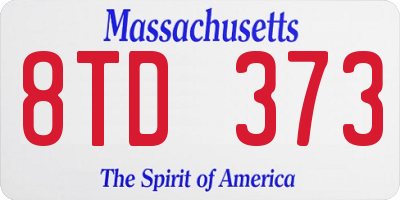 MA license plate 8TD373