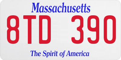 MA license plate 8TD390