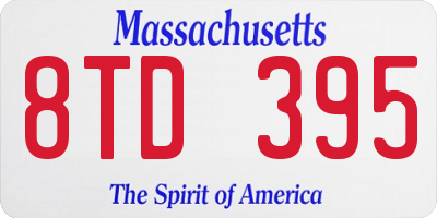 MA license plate 8TD395