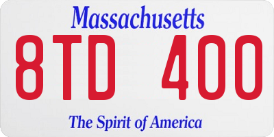 MA license plate 8TD400