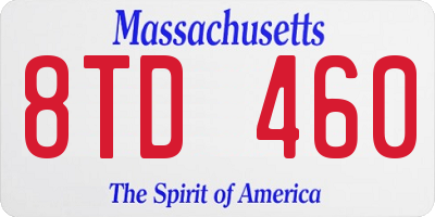 MA license plate 8TD460