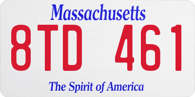 MA license plate 8TD461