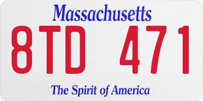MA license plate 8TD471