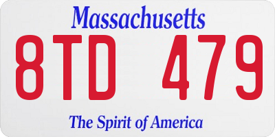 MA license plate 8TD479