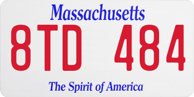 MA license plate 8TD484