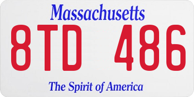 MA license plate 8TD486