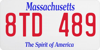 MA license plate 8TD489