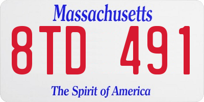 MA license plate 8TD491