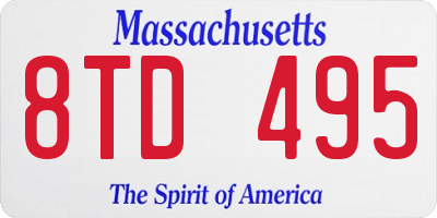 MA license plate 8TD495
