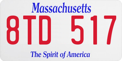 MA license plate 8TD517