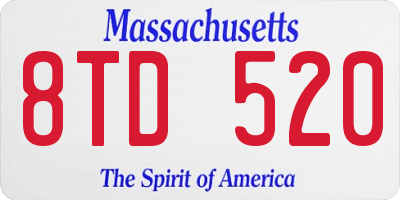 MA license plate 8TD520