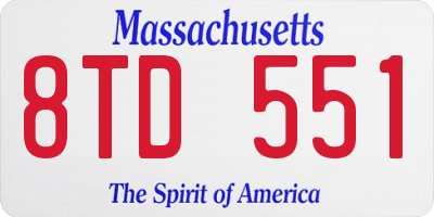 MA license plate 8TD551
