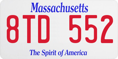 MA license plate 8TD552