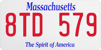 MA license plate 8TD579