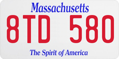 MA license plate 8TD580