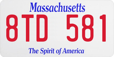 MA license plate 8TD581