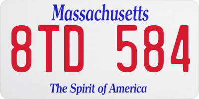 MA license plate 8TD584