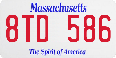 MA license plate 8TD586