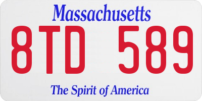 MA license plate 8TD589