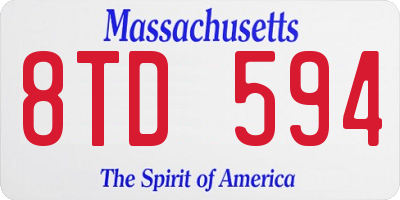 MA license plate 8TD594