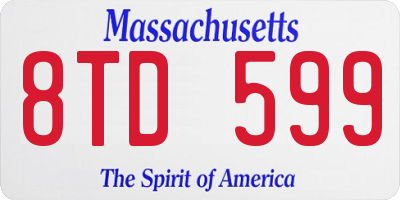 MA license plate 8TD599