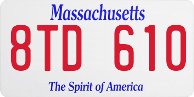 MA license plate 8TD610