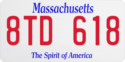 MA license plate 8TD618