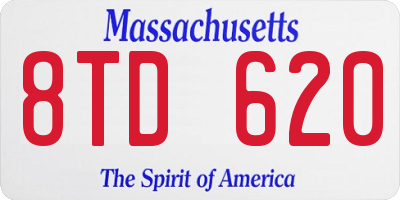 MA license plate 8TD620