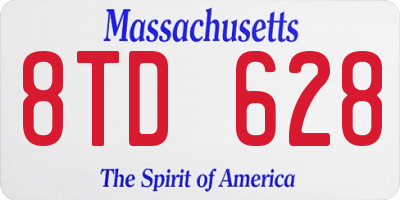 MA license plate 8TD628