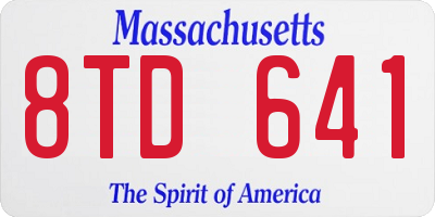 MA license plate 8TD641