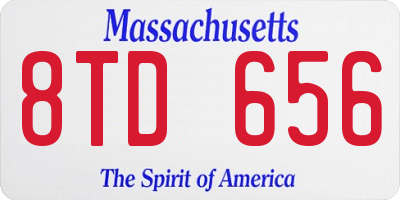 MA license plate 8TD656