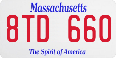 MA license plate 8TD660
