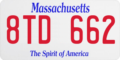 MA license plate 8TD662