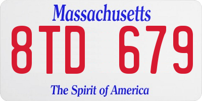 MA license plate 8TD679