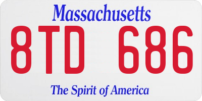 MA license plate 8TD686