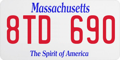 MA license plate 8TD690